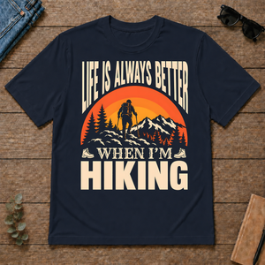 Vintage Life Is Always Better When I Am Hiking - navy - TS2D-Navy
