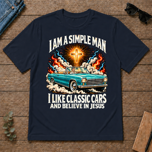 I Like Classic Cars & Believe In Jesus - navy - TS2D-Navy