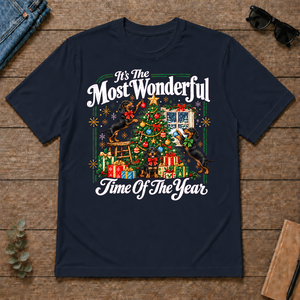 Wonderful Christmas Dachshund - navy - TS2D-Navy