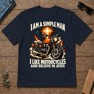 I Like Motorcycles & Believe In Jesus - navy - TS2D-Navy