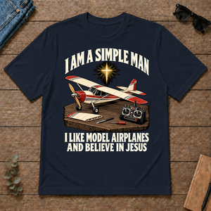 I Like Model Airplanes & Believe In Jesus - navy - TS2D-Navy