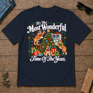 Wonderful Christmas Bulldog - navy - TS2D-Navy