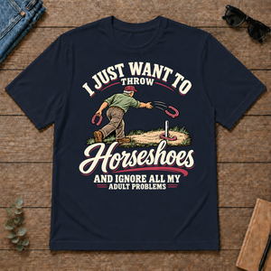 I Just Want To Throw Horseshoes & Ignore All Adult Problems - navy - TS2D-Navy