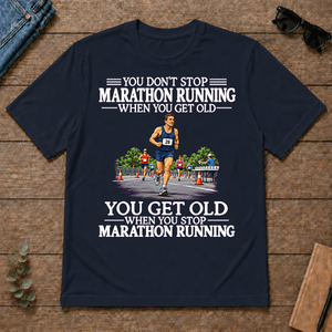 Old Man Don't Stop Marathon Running - navy - TS2D-Navy