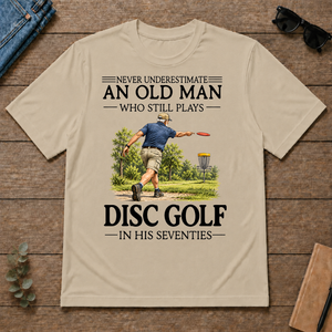 An Old Man Who Still Plays Disc Golf In His Seventies - sand - TS2D-Sand