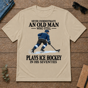 An Old Man Still Plays Ice Hockey In His Seventies - sand - TS2D-Sand