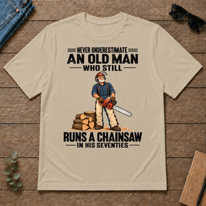 An Old Man Still Runs A Chainsaw In His 70s - sand - TS2D-Sand