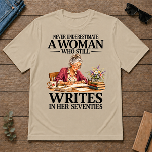 Funny A Woman Still Writes In Her Seventies - sand - TS2D-Sand