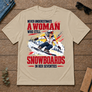 A Woman Still Snowboards In Her 70s - sand - TS2D-Sand