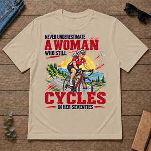 A Woman Still Cycles In Her 70s - sand - TS2D-Sand