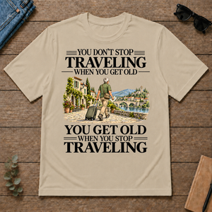 Don't Stop Traveling Vintage Art - sand - TS2D-Sand