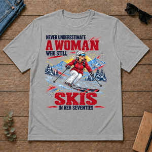 A Woman Still Skis In Her 70s - sport-grey - TS2D-SportGrey
