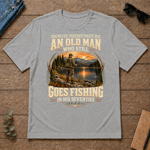 An Old Man Goes Fishing In 70s - sport-grey - TS2D-SportGrey