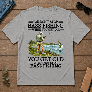 Don't Stop Bass Fishing Vintage - sport-grey - TS2D-SportGrey
