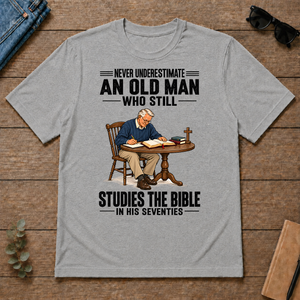 An Old Man Still Studies The Bible In His 70s - sport-grey - TS2D-SportGrey