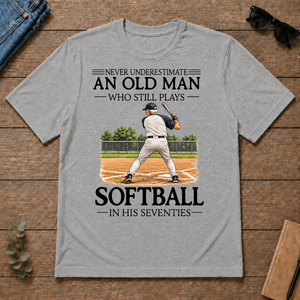 An Old Man Who Still Plays Softball In His Seventies - sport-grey - TS2D-SportGrey