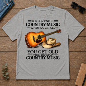 Don't Stop Playing Country Music Vintage Art - sport-grey - TS2D-SportGrey