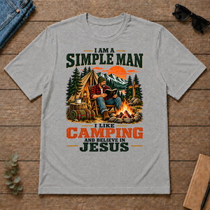 I Like Camping And Believe In Jesus - sport-grey - TS2D-SportGrey