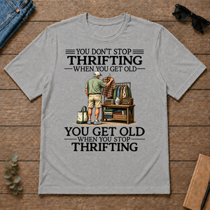 Don't Stop Thrifting Vintage Art - sport-grey - TS2D-SportGrey
