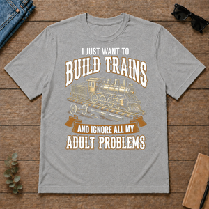 Vintage I Just Want To Build Trains - sport-grey - TS2D-SportGrey