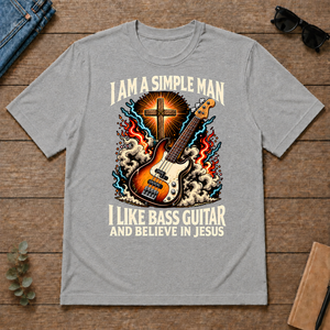 I Like Bass Guitar & Believe In Jesus - sport-grey - TS2D-SportGrey