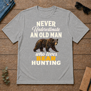 Never Underestimate An Old Man Who Loves Bear Hunting Retro - sport-grey - TS2D-SportGrey