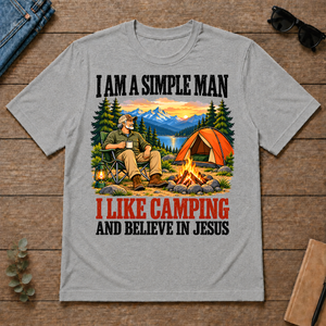 I Like Camping & Believe In Jesus - sport-grey - TS2D-SportGrey