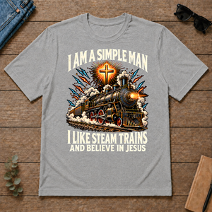 I Like Steam Trains & Believe In Jesus - sport-grey - TS2D-SportGrey