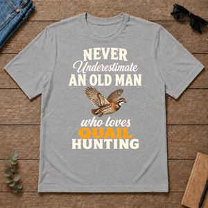 Never Underestimate An Old Man Who Loves Quail Hunting Retro - sport-grey - TS2D-SportGrey