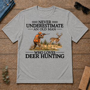 Never Underestimate An Old Man Deer Hunting - sport-grey - TS2D-SportGrey