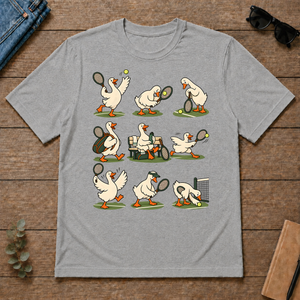 Funny Ducks Playing Tennis - sport-grey - TS2D-SportGrey