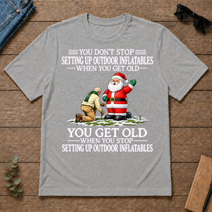 Old Man Don't Stop Setting Up Outfoor Inflatables - sport-grey - TS2D-SportGrey