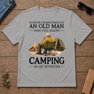 An Old Man Who Still Enjoys Camping In His Seventies - sport-grey - TS2D-SportGrey
