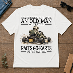 An Old Man Who Still Races Go-Karts In His Sixties - white - TS2D-White