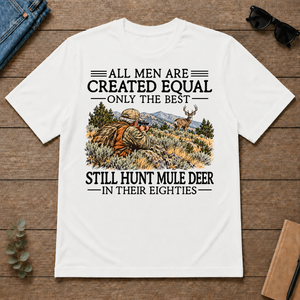 All Men Are Created Equal Mule Deer Hunting 80s - white - TS2D-White