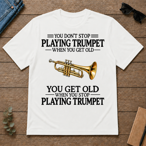 Don't Stop Playing Trumpet Vintage Art - white - TS2D-White