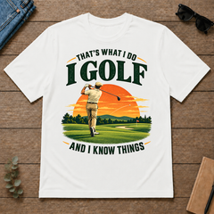 I Golf And I Know Things - white - TS2D-White