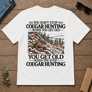 Don't Stop Mountain Lion Hunting Snow - white - TS2D-White
