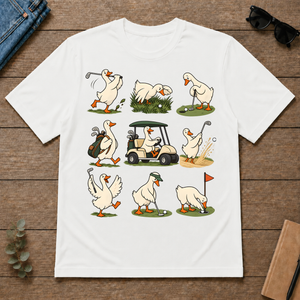 Funny Ducks Playing Golf - white - TS2D-White