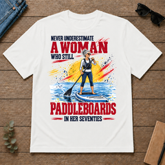 A Woman Still Paddleboards In Her 70s - white - TS2D-White