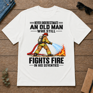 An Old Man Still Fights Fire In His 70s - white - TS2D-White