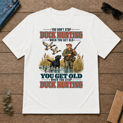 You Get Old When You Stop Duck Hunting With Labrador - white - TS2D-White