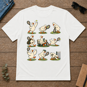 Funny Ducks Playing Tennis - white - TS2D-White
