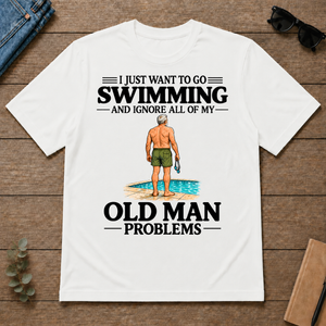 I Just Want To Go Swimming Vintage Men - white - TS2D-White
