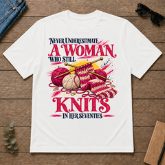 A Woman Still Knits In Her Seventies - white - TS2D-White