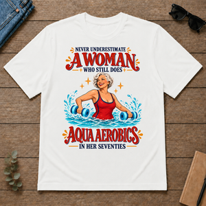 Never Underestimate A Woman Does Aqua Aerobics - white - TS2D-White