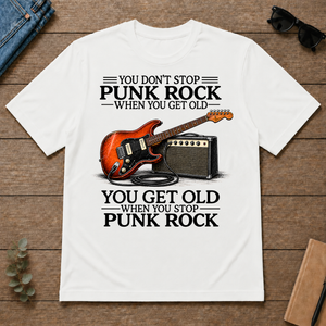 Don't Stop Playing Punk Rock Vintage Art - white - TS2D-White