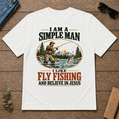 I Like Fly Fishing And Believe In Jesus - white - TS2D-White