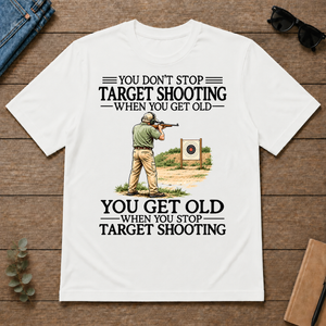 Don't Stop Target Shooting Vintage Art - white - TS2D-White