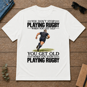 Vintage You Get Old When You Stop Playing Rugby - white - TS2D-White
